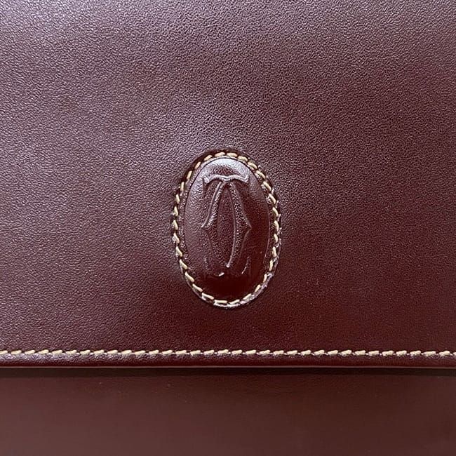 Cartier Clutch Must Leather Bordeaux Handbag Wine Red — view 7