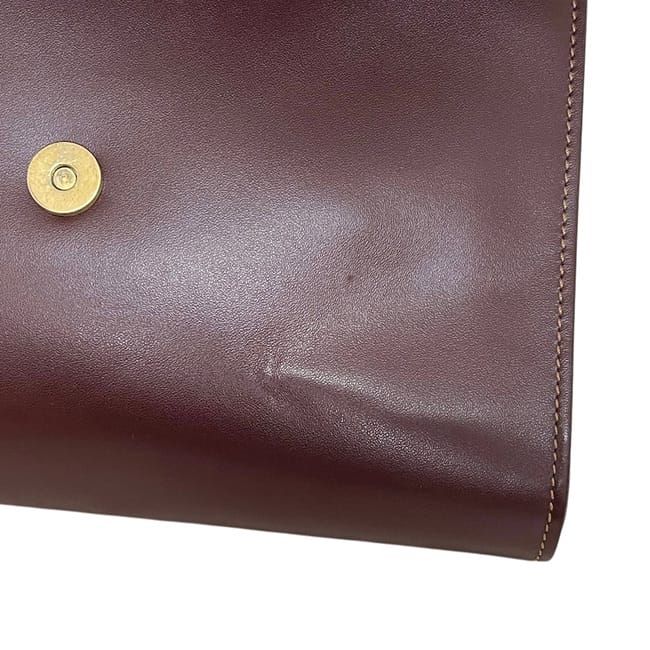 Cartier Clutch Must Leather Bordeaux Handbag Wine Red — view 5