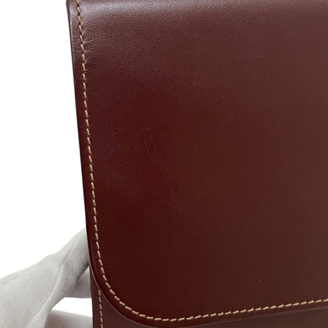 Cartier Clutch Must Leather Bordeaux Handbag Wine Red — view 8