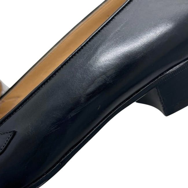 Celine Loafers Triomphe Leather Black Fringe Shoes — view 8