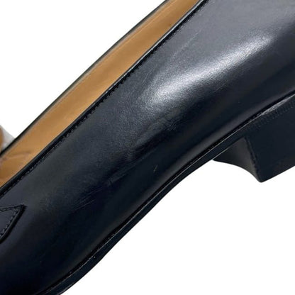 Celine Loafers Triomphe Leather Black Fringe Shoes — view 8