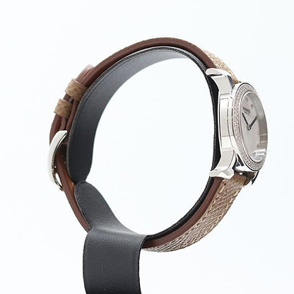 Hermes H Watch Ronde Diamond Bezel White Shell Dial — view 2
