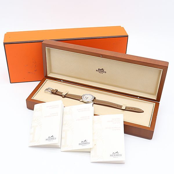 Hermes H Watch Ronde Diamond Bezel White Shell Dial — view 5