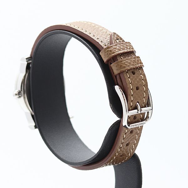 Hermes H Watch Ronde Diamond Bezel White Shell Dial — view 3