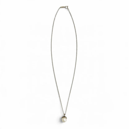 Tiffany & Co 925 Fresh Water Pearl Open Heart Necklace Silver — view 3