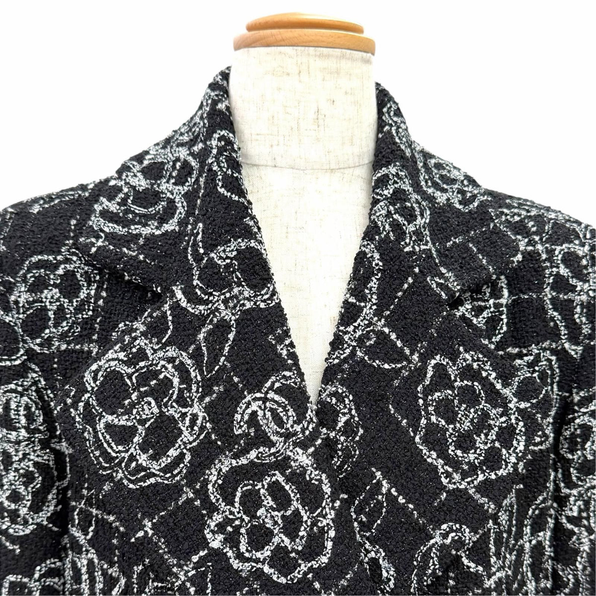 Chanel Constantly Reviewing Coco Buttons Camellia All Over Print Long Double — view 2