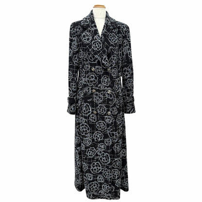 Chanel Constantly Reviewing Coco Buttons Camellia All Over Print Long Double