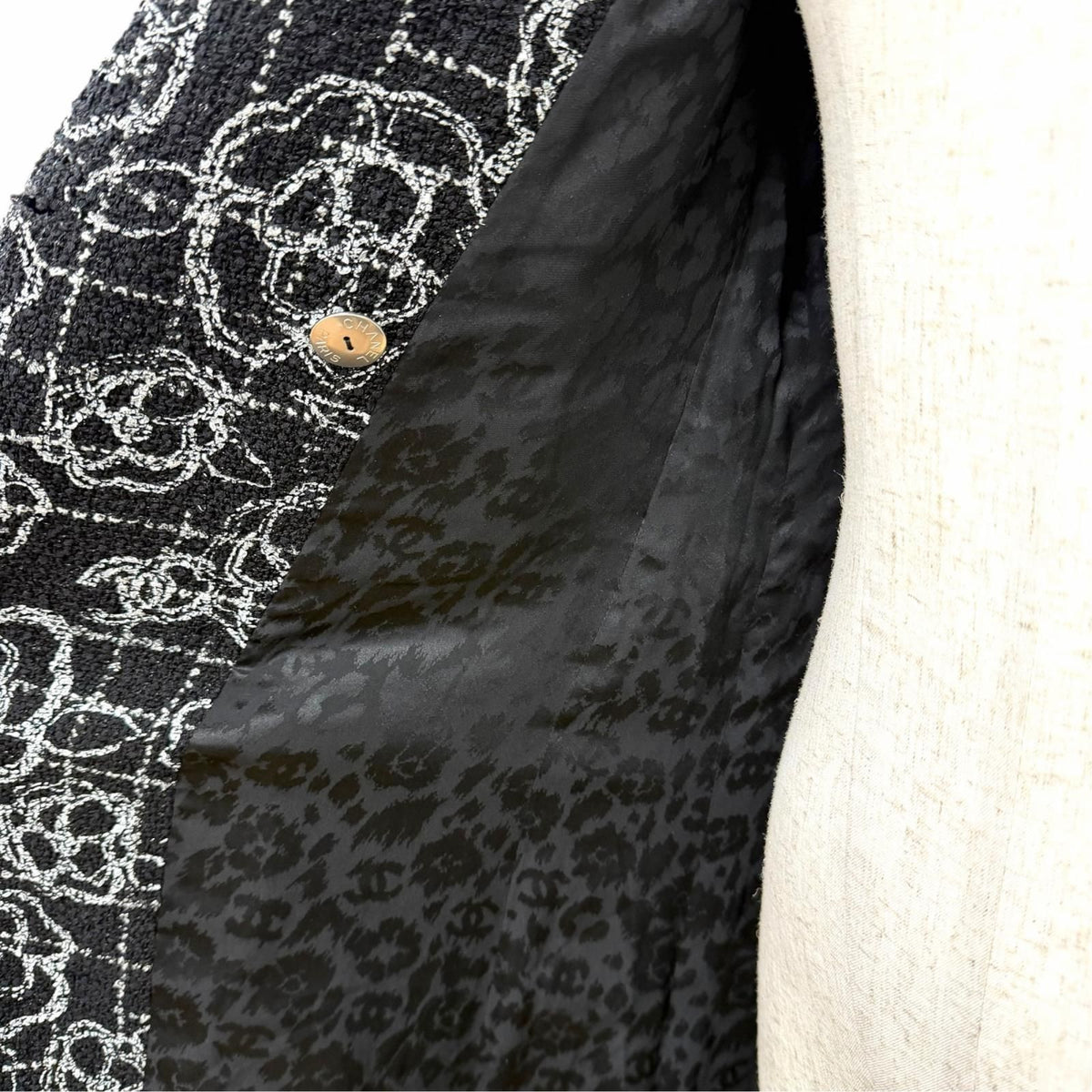 Chanel Constantly Reviewing Coco Buttons Camellia All Over Print Long Double — view 5