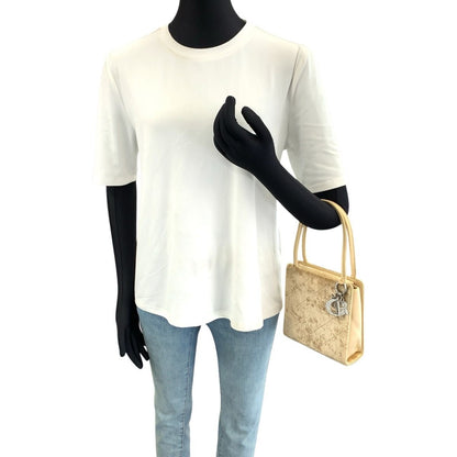 Dior Velvet Cannage Handbag Beige Silver — view 7