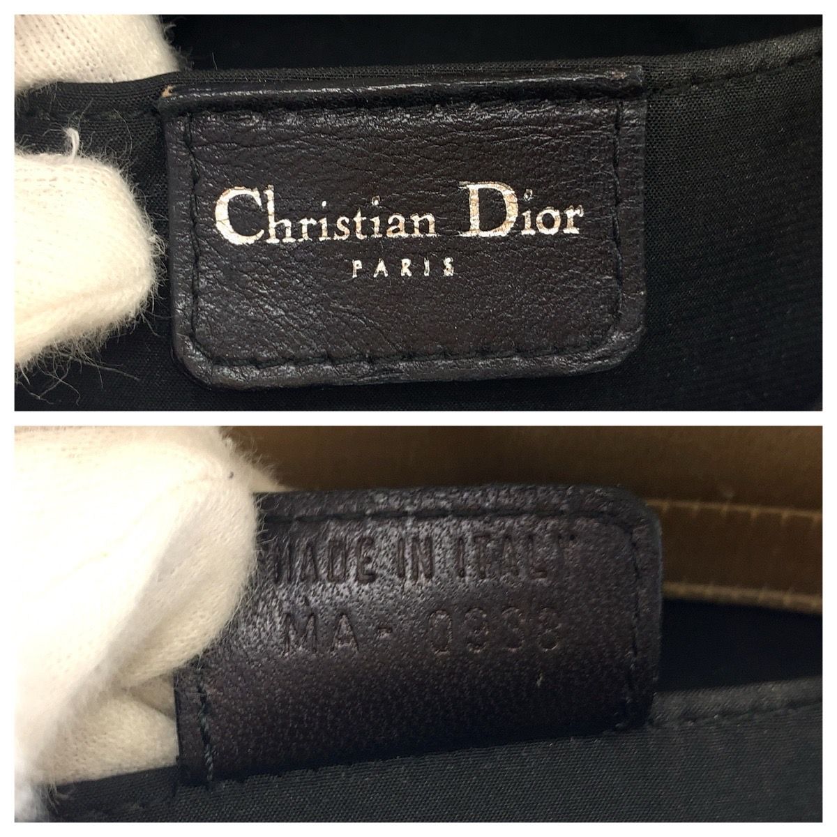 Dior Velvet Cannage Handbag Beige Silver — view 4