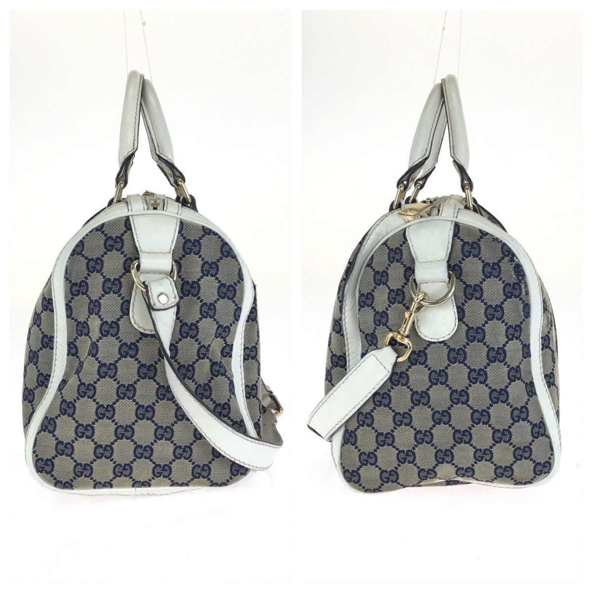 Gucci Sherry Line 2-Way Shoulder Bag Navy Multicolor Canvas Leather — view 8