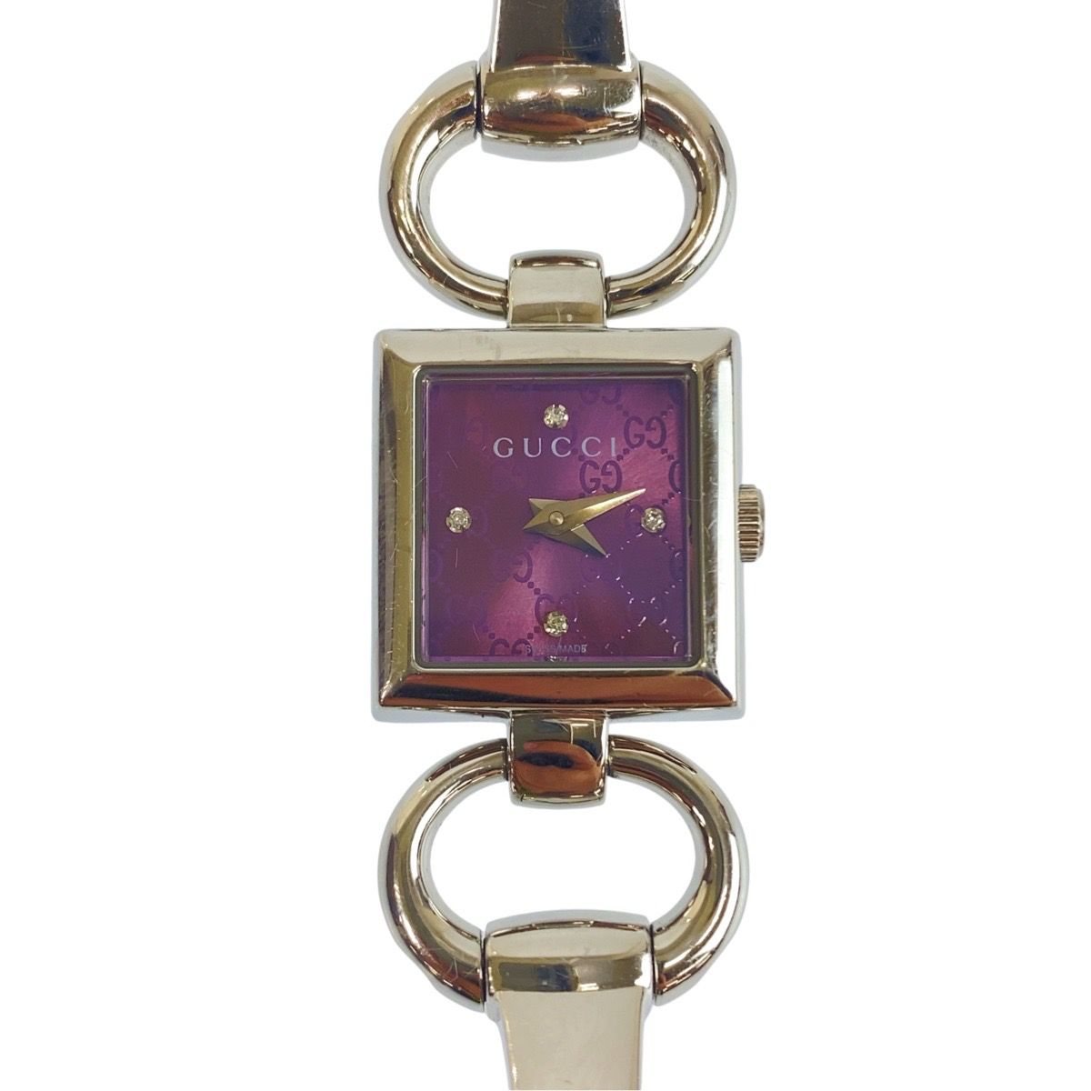 Gucci Horsebit Tornavoni Watch 120 Purple Silver Stainless Steel