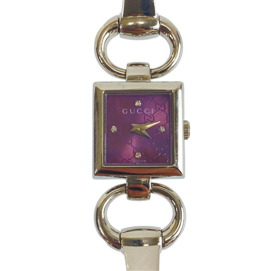 Gucci Horsebit Tornavoni Watch 120 Purple Silver Stainless Steel