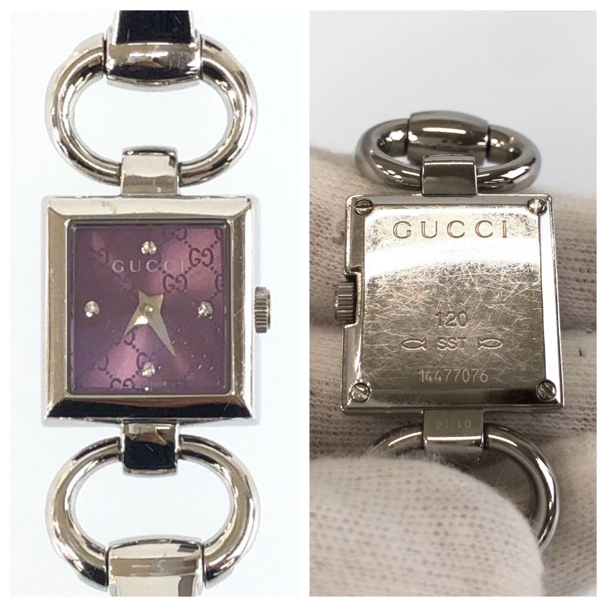 Gucci Horsebit Tornavoni Watch 120 Purple Silver Stainless Steel — view 5