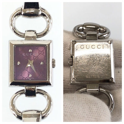 Gucci Horsebit Tornavoni Watch 120 Purple Silver Stainless Steel — view 5