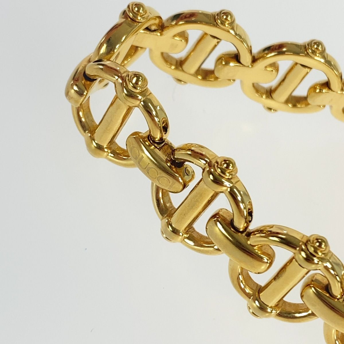 Gucci Horsebit Chain Watch Gold White Metal — view 8