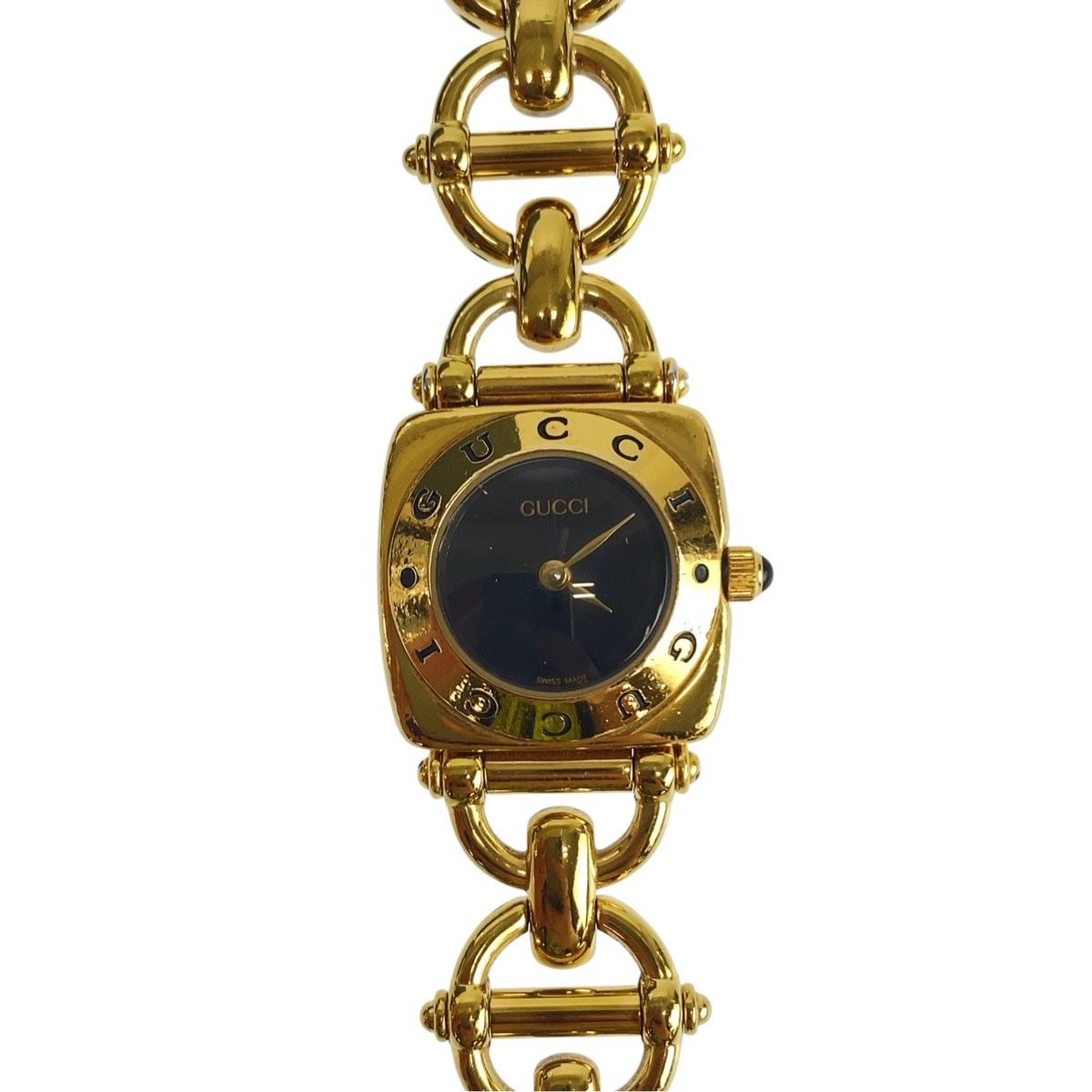 Gucci Horsebit Bracelet Watch Black Gold Stainless Steel