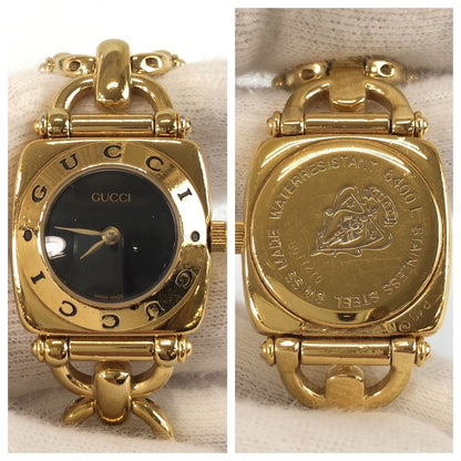 Gucci Horsebit Bracelet Watch Black Gold Stainless Steel — view 6