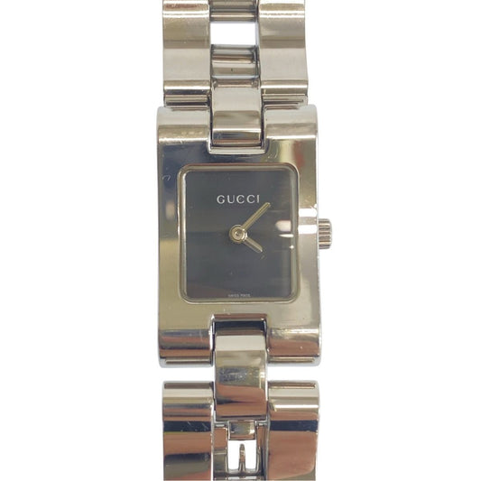 Gucci Bangle Watch Black Silver Stainless Steel