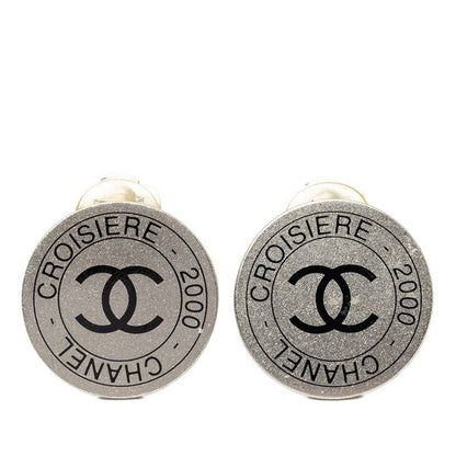 Chanel Cruisecollection CC Logo Round Earrings 00C 2000 Silver Metal