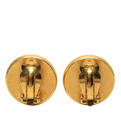 Chanel CC Logo Vintage Earrings 94P Gold Plated Faux Pearl — view 2