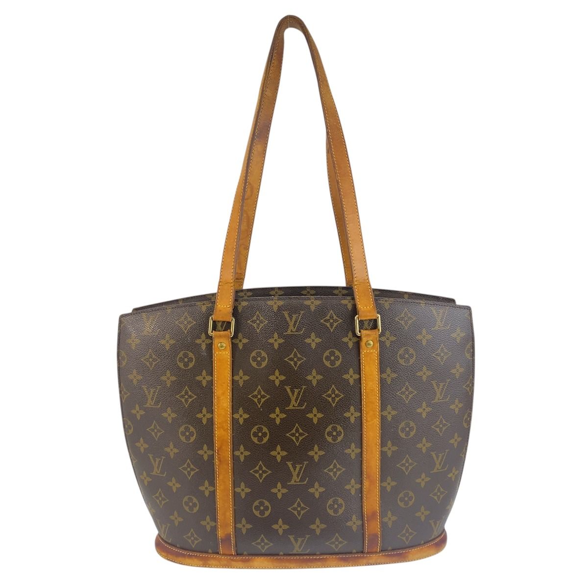 Louis Vuitton Monogram Babylon Tote Shoulder Bag Brown Gold Leather