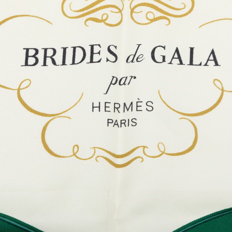 Hermes Carre 90 Brides de Gala Ceremonial Bridle Scarf Large Format Green — view 3