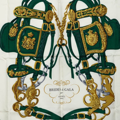 Hermes Carre 90 Brides de Gala Ceremonial Bridle Scarf Large Format Green — view 2