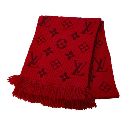 Louis Vuitton Logomania Scarf Red Wool Silk
