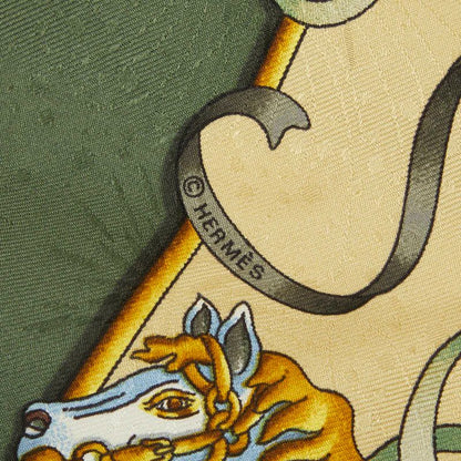 Hermes Carre 90 Luna Park Amusement Scarf Large Green Multicolor Silk — view 2