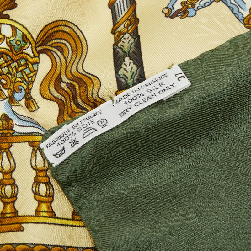 Hermes Carre 90 Luna Park Amusement Scarf Large Green Multicolor Silk — view 3
