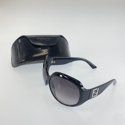 Fendi FF Logo Sunglasses Black Silver Acetate Eyewear — view 6