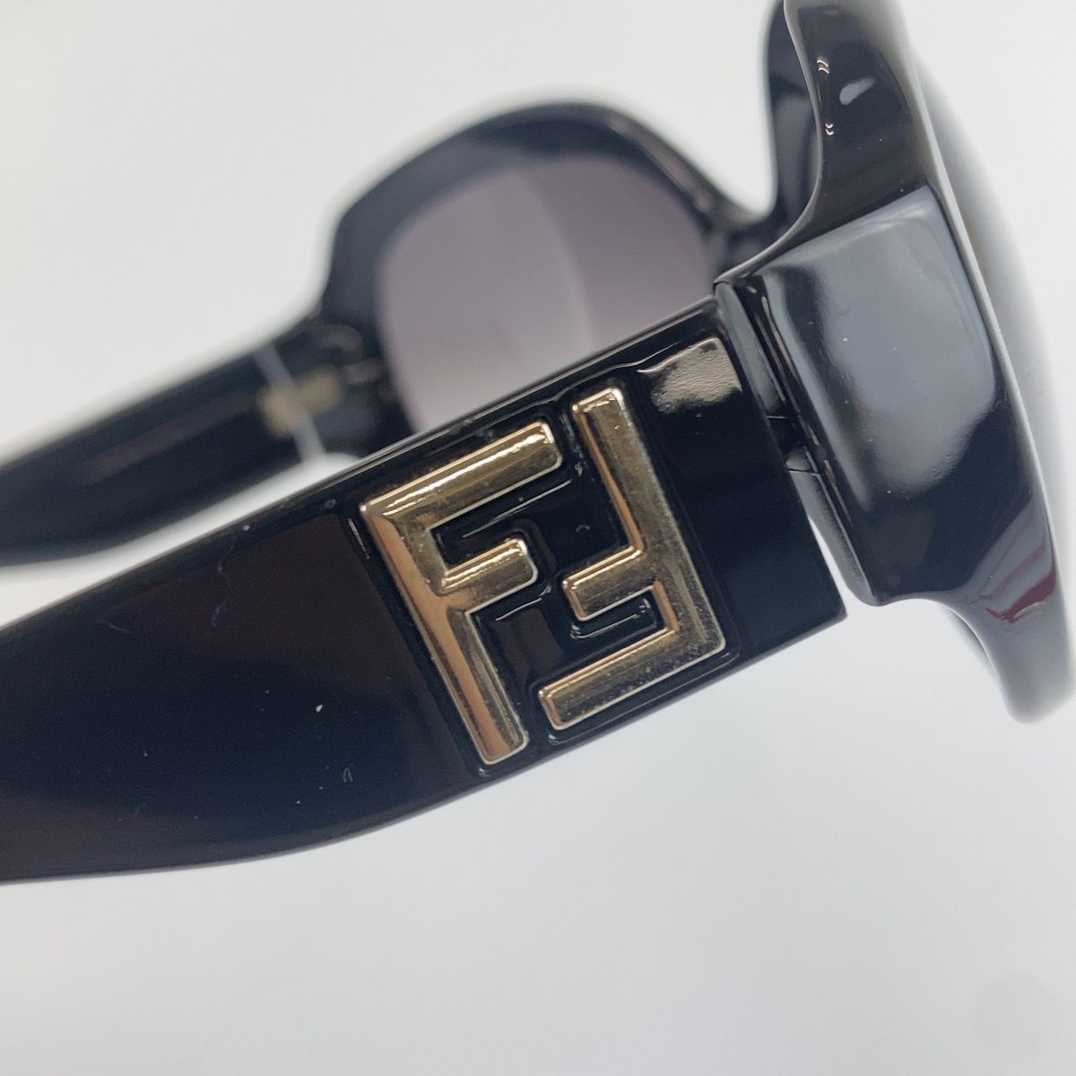 Fendi FF Logo Sunglasses Black Silver Acetate Eyewear — view 5