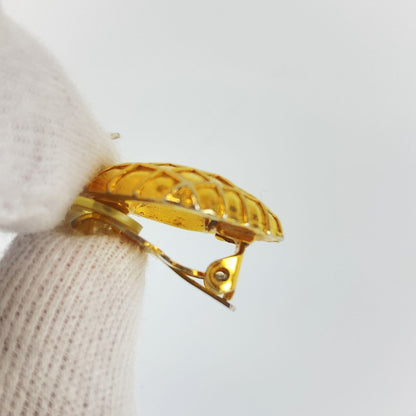 Chanel Quilted Earrings Gold Metal — view 4