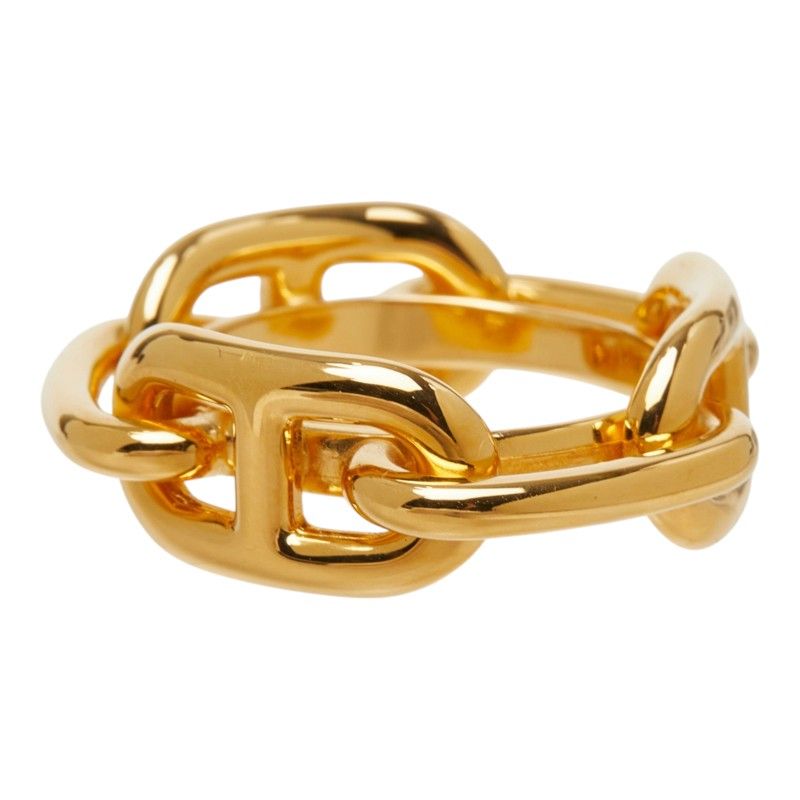 Hermes Chaine D'ancre Legato Scarf Ring Gold Plated — view 3