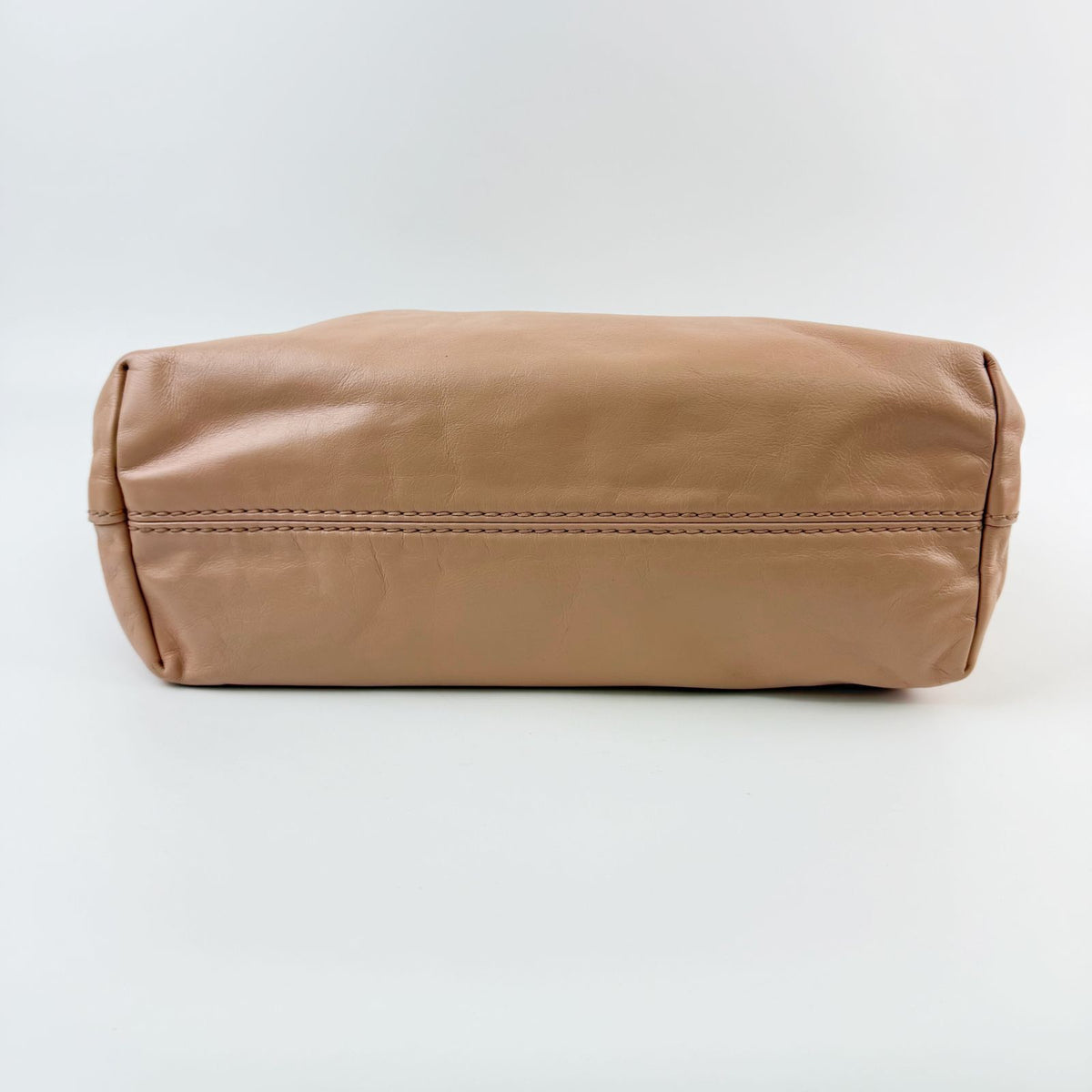 Prada Triangle Logo Soft Leather 2-Way Shoulder Bag Pink Beige Vintage — view 6