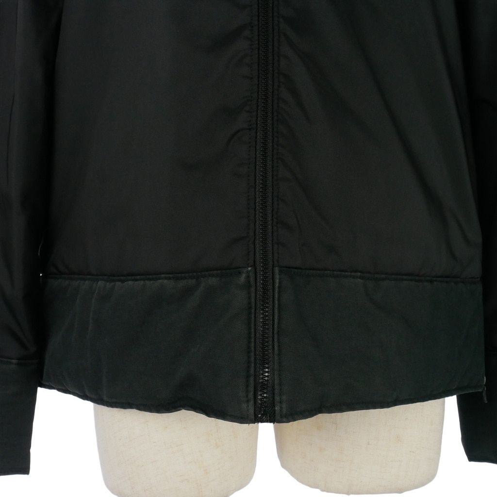 Miu Miu Zip Up Jacket Hooded Padded Sleeve Zip Contrast Black 40 — view 3