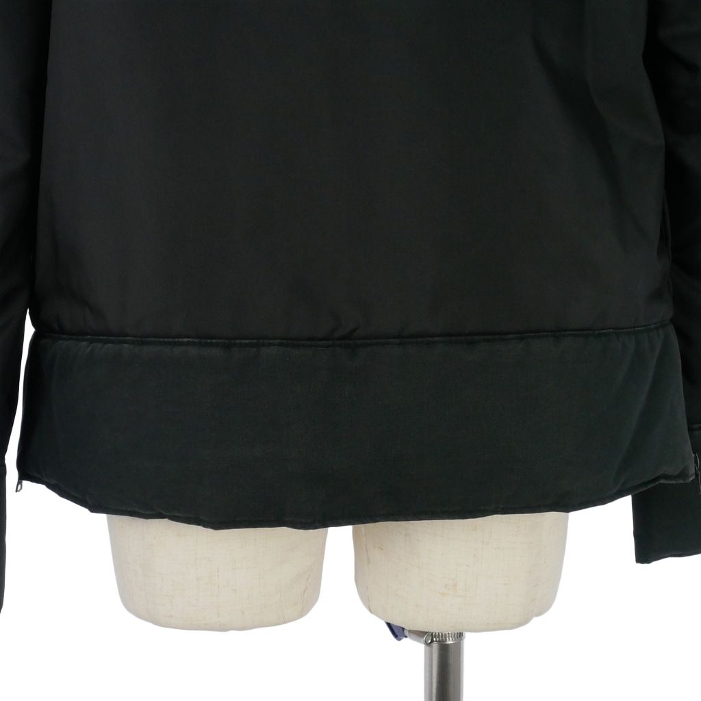 Miu Miu Zip Up Jacket Hooded Padded Sleeve Zip Contrast Black 40 — view 7