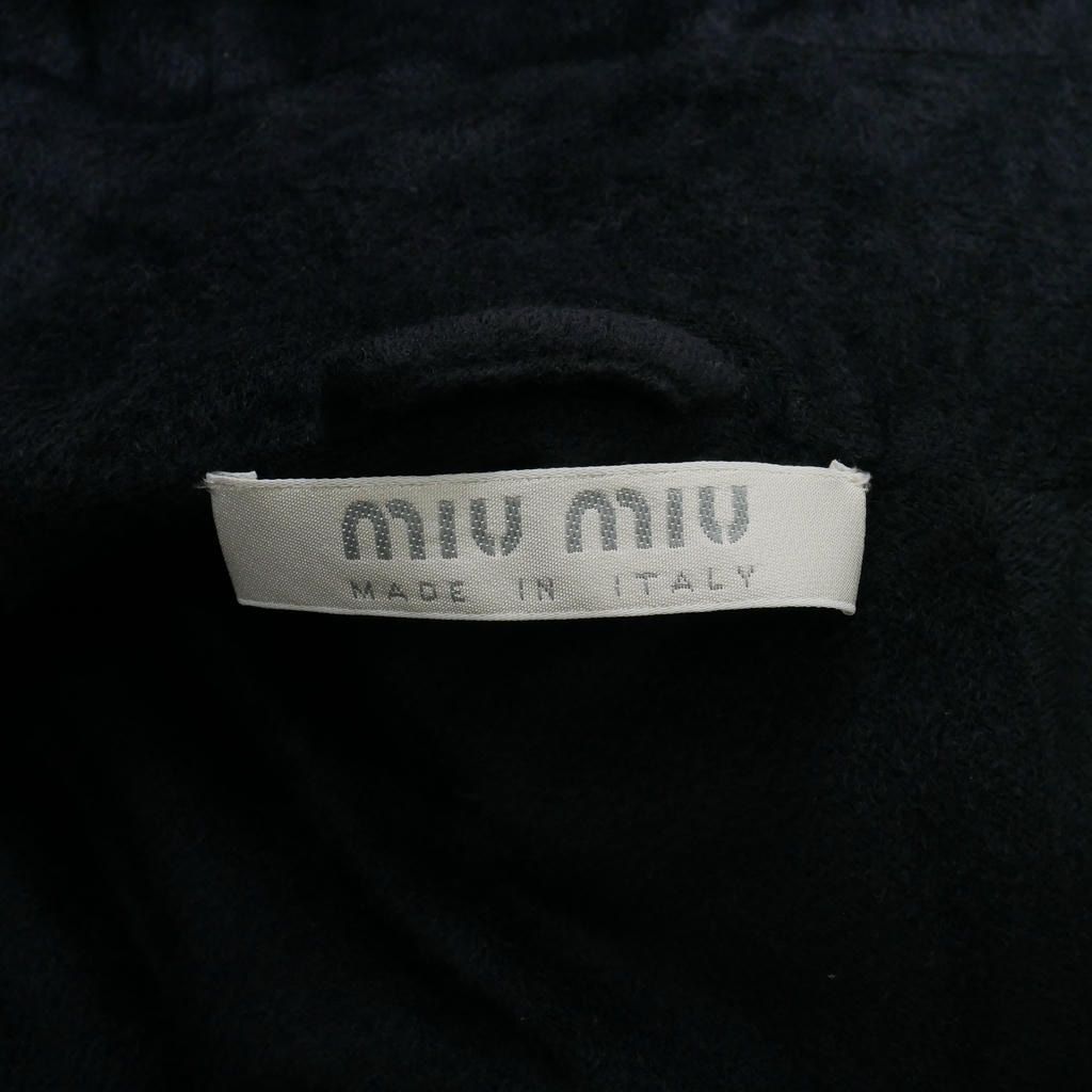 Miu Miu Zip Up Jacket Hooded Padded Sleeve Zip Contrast Black 40 — view 8