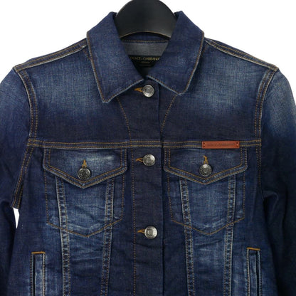 Dolce & Gabbana Denim Jacket Cropped Short Length Long Sleeve Blue 38 — view 2