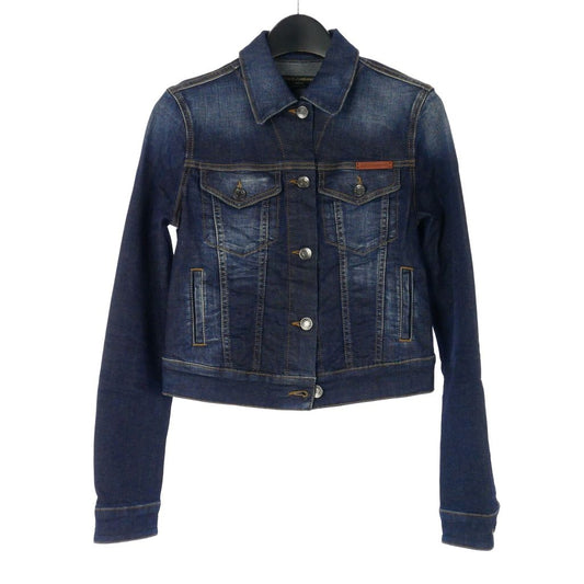 Dolce & Gabbana Denim Jacket Cropped Short Length Long Sleeve Blue 38