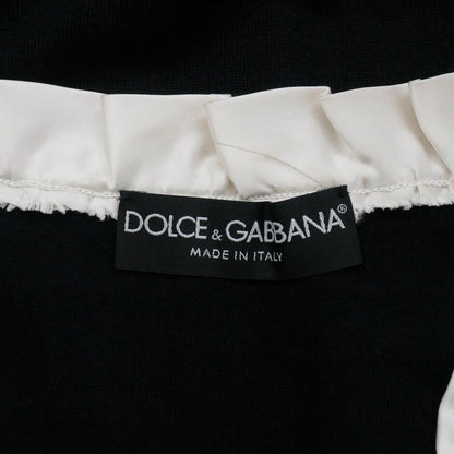 Dolce & Gabbana Sleeveless Knit Sweater Cashmere Silk Ruffle Black 36 — view 7