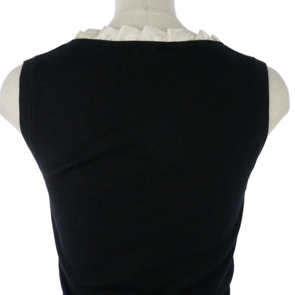 Dolce & Gabbana Sleeveless Knit Sweater Cashmere Silk Ruffle Black 36 — view 6
