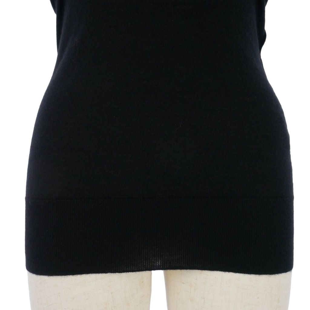 Dolce & Gabbana Sleeveless Knit Sweater Cashmere Silk Ruffle Black 36 — view 3