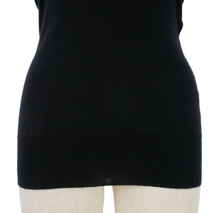 Dolce & Gabbana Sleeveless Knit Sweater Cashmere Silk Ruffle Black 36 — view 3