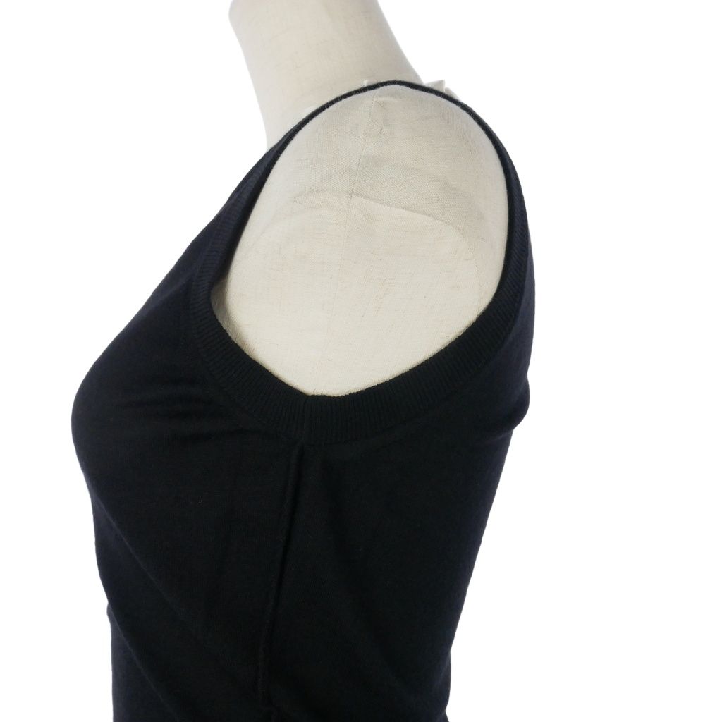 Dolce & Gabbana Sleeveless Knit Sweater Cashmere Silk Ruffle Black 36 — view 4