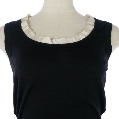 Dolce & Gabbana Sleeveless Knit Sweater Cashmere Silk Ruffle Black 36 — view 2
