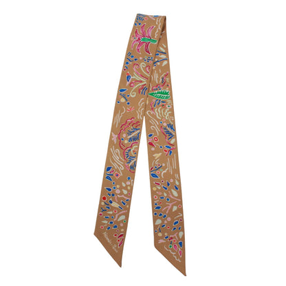 Hermes Twilly Spring Island Silk Brown Multicolor Scarf — view 2