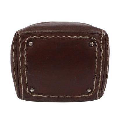 Chanel Mini Lambskin Brown Boston Bag Silver — view 4