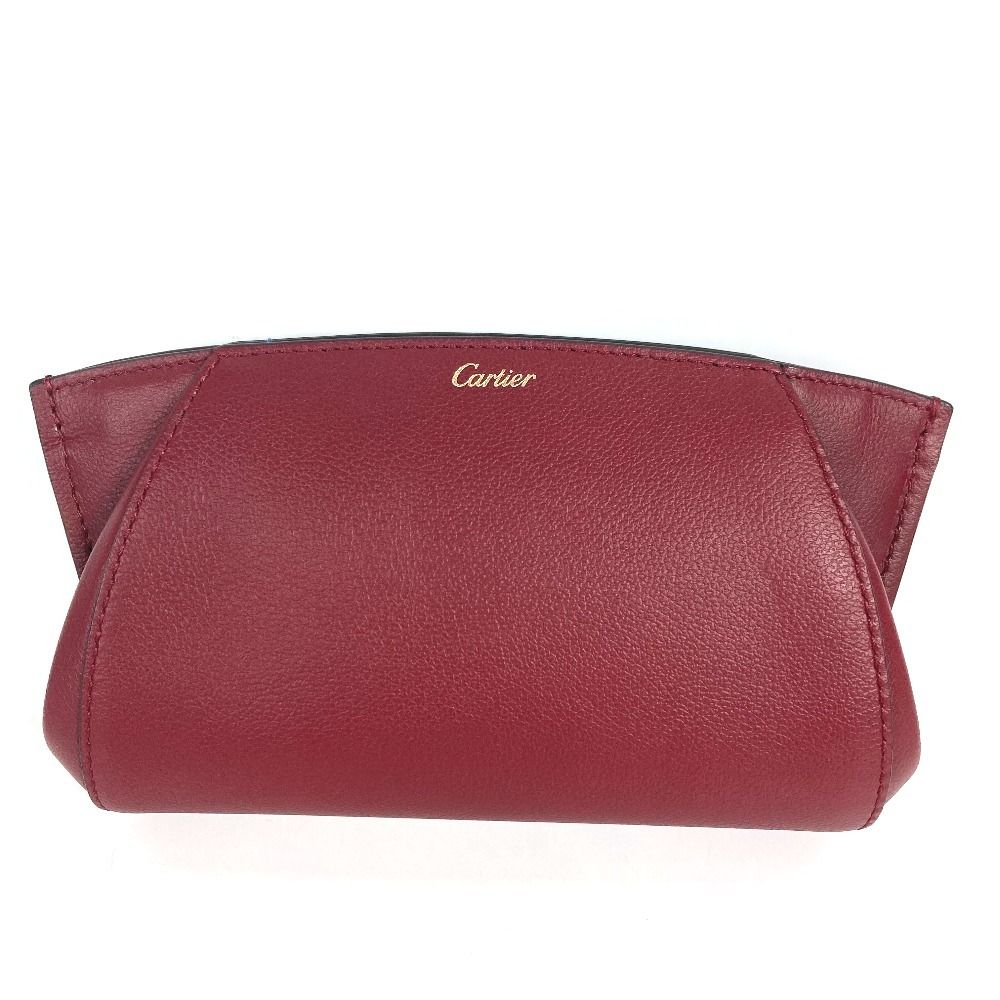 Cartier Makeup Pouch C de Cartier Leather Wine Red